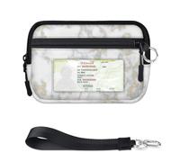 TropicalLife Cartera abstracta de mármol para mujeres, hombres, niños, niñas, niños, monederos con patrón de mármol, mini funda con cremallera para tarjetas con ventana de identificación, ligera