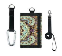 TropicalLife Cartera abstracta étnica con diseño de mandala, delgada, pequeña, organizador de dinero, bolsa ligera y portátil