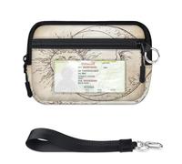 TropicalLife Cartera bohemia con diseño de sol y luna para mujeres, hombres, niños, niñas, niños, monederos bohemios, mini funda con cremallera para tarjetas con ventana de identificación, ligera