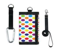 TropicalLife Cartera colorida de lunares delgada y pequeña bolsa organizadora de dinero con patrón de lunares ligero y portátil