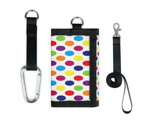 TropicalLife Cartera colorida de lunares delgada y pequeña bolsa organizadora de dinero con patrón de lunares ligero y portátil