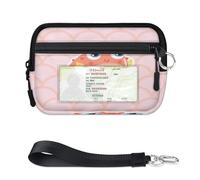 TropicalLife Cartera con diseño de escamas de peces para mujeres, hombres, niños, niñas, niños, monederos, mini funda con cremallera para tarjetas con ventana de identificación, ligera, portátil