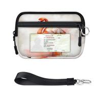 TropicalLife Cartera con diseño de flamencos de acuarela para mujeres, hombres, niños, niñas, niños, monederos, mini funda con cremallera y ventana de identificación, ligera, portátil, pequeña bolsa