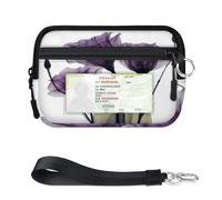 TropicalLife Cartera con diseño de flores de esperanza para mujeres, hombres, niños, niñas, niños, monederos florales con cremallera y ventana de identificación, ligera, portátil, pequeña bolsa