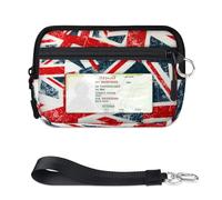 TropicalLife Cartera con diseño de la bandera del Reino Unido para mujeres, hombres, niños, niñas, niños, monederos de la bandera del Reino Unido, mini funda con cremallera para tarjetas con ventana