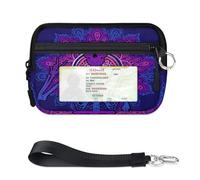TropicalLife Cartera con diseño de mandala y flores, mariposa, calavera, para mujeres, hombres, niños, niñas, niños, monederos, mini funda con cremallera y ventana de identificación, ligera, portátil