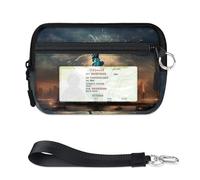 TropicalLife Cartera con diseño de paisaje de Nueva York para mujeres, hombres, niños, niñas, niños, monederos pequeños con cremallera y ventana de identificación, ligera, portátil, pequeña bolsa