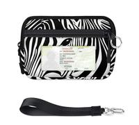 TropicalLife Cartera con estampado de cebra para mujeres, hombres, niños, niñas, niños, monederos con patrón de cebra, mini funda con cremallera para tarjetas con ventana de identificación, ligera
