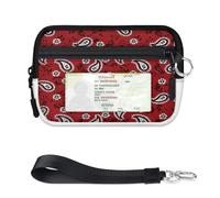 TropicalLife Cartera con patrón de cachemira para mujeres, hombres, niños, niñas, niños, monederos con estampado de flores de cachemira, mini estuche con cremallera para tarjetas con ventana de