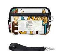 TropicalLife Cartera con patrón de Egipto antiguo para mujeres, hombres, niños, niñas, niños, monederos con cremallera y ventana de identificación, ligera, portátil, pequeña bolsa organizadora de