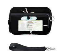 TropicalLife Cartera con patrón de niña de ballet para mujeres, hombres, niños, niñas, niños, monederos, mini funda con cremallera para tarjetas con ventana de identificación, ligera, portátil