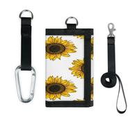 TropicalLife Cartera con patrón floral y bolsillo pequeño, organizador de dinero, diseño floral, girasol, ligero, portátil, monedero