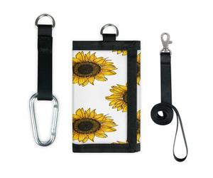 TropicalLife Cartera con patrón floral y bolsillo pequeño, organizador de dinero, diseño floral, girasol, ligero, portátil, monedero