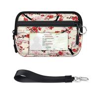 TropicalLife Cartera de acuarela con patrón floral para mujeres, hombres, niños, niñas, niños, monederos florales, mini funda con cremallera para tarjetas con ventana de identificación, ligera