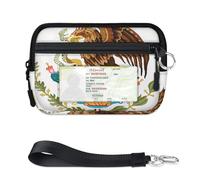 TropicalLife Cartera de águila con escudo de brazo de México para mujeres, hombres, niños, niñas, niños, monederos con cremallera y ventana de identificación, ligera, portátil, pequeña bolsa