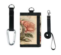 TropicalLife Cartera de flores de arte vintage, delgada, pequeña, organizador de dinero, bolsa ligera y portátil