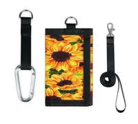 TropicalLife Cartera de girasol delgada y pequeña bolsa organizadora de dinero para verano, girasol, mariposa, ligera, portátil