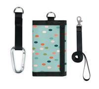 TropicalLife Cartera de lunares coloridos, delgada, pequeña, organizador de dinero, con patrón de puntos, ligera, portátil, monedero