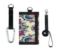 TropicalLife Cartera de mandala étnica con bolsillo pequeño, organizador de dinero, bolsa de cambio étnica, floral, ligera, portátil