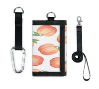 TropicalLife Cartera de melocotones delgada y pequeña bolsa organizadora de dinero con patrón de melocotones ligero y portátil