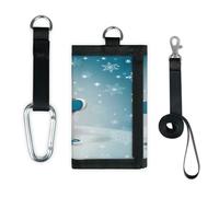 TropicalLife Cartera de Navidad con diseño de muñeco de nieve, bolsa organizadora de dinero con diseño de muñeco de nieve y copo de nieve, ligera, portátil