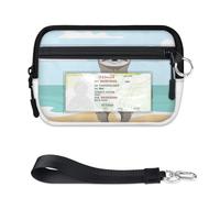 TropicalLife Cartera de perezoso feliz de verano para mujeres, hombres, niños, niñas, niños, lindos monederos de perezosos, mini funda con cremallera para tarjetas con ventana de identificación
