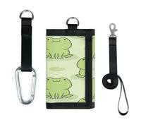 TropicalLife Cartera de rana delgada y pequeña bolsa organizadora de dinero con diseño de rana de dibujos animados, ligera, portátil