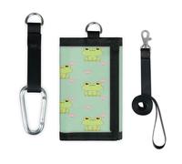 TropicalLife Cartera de rana delgada y pequeña bolsa organizadora de dinero con flores y ranas, bolsa de cambio portátil ligera