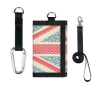 TropicalLife Cartera delgada con diseño de bandera del Reino Unido, organizador de dinero, ligero, portátil, con diseño de flores