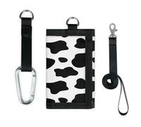 TropicalLife Cartera delgada con estampado de vaca y bolsillo pequeño, organizador de dinero, con patrón de vaca, ligera, portátil