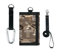 TropicalLife Cartera delgada con patrón de café, bolsa organizadora de dinero con estampado de café, ligera y portátil