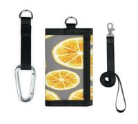 TropicalLife Cartera delgada con patrón de frutas naranjas, bolsa organizadora de dinero, ligera, portátil, color naranja
