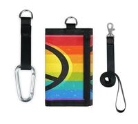 TropicalLife Cartera delgada con símbolo de paz, organizador de dinero, diseño de arco iris, amor, ligero, portátil