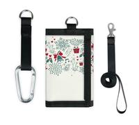 TropicalLife Cartera delgada de bolsillo pequeño para guardar dinero, bolsa organizadora de dinero con texto en inglés "Merry Christmas", ligera y portátil