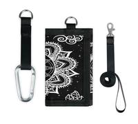 TropicalLife Cartera delgada y pequeña con diseño de mandala y flores, con diseño étnico, bolsa organizadora de dinero, ligera, portátil