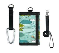 TropicalLife Cartera delgada y pequeña con diseño de rana y libélula, bolsa organizadora de dinero, ligera, portátil