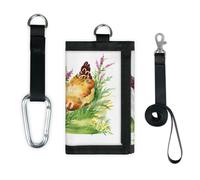 TropicalLife Cartera delgada y pequeña para guardar dinero con diseño de pollos, gallinas, gallinas, gallo, monedero ligero y portátil