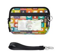 TropicalLife Cartera para letreros de educación matemática para mujeres, hombres, niños, niñas, niños, monederos, mini funda con cremallera para tarjetas con ventana de identificación, ligera