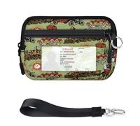 TropicalLife Cartera vintage de coches de tren para mujeres, hombres, niños, niñas, niños, monederos con patrón vintage, mini funda con cremallera para tarjetas con ventana de identificación, ligera