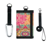 TropicalLife Colorido bolso organizador de dinero con diseño de mandala indio, delgado, pequeño, ligero, portátil