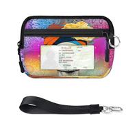 TropicalLife Colorido mandala africano cartera para mujeres, hombres, niños, niñas, niños, monederos mini con cremallera con ventana de identificación, ligero, portátil, pequeño organizador de