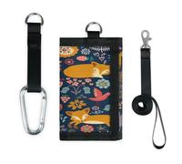 TropicalLife Colorido monedero de zorro delgado y pequeño bolsillo organizador de dinero con patrón de zorro, ligero y portátil