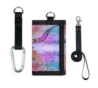 TropicalLife Colorido monedero étnico con diseño de calavera y mandala, bolsillo pequeño, organizador de dinero, ligero y portátil
