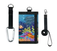TropicalLife Cute Ocean Underwater World - Cartera delgada de bolsillo pequeño organizador de dinero, bolsa ligera y portátil