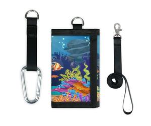 TropicalLife Cute Ocean Underwater World - Cartera delgada de bolsillo pequeño organizador de dinero, bolsa ligera y portátil