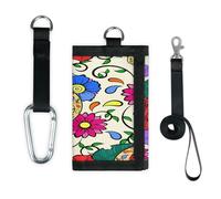 TropicalLife Day of The Dead - Cartera delgada y pequeña con bolsillo organizador de dinero, diseño de calavera de azúcar y flores, bolso ligero y portátil
