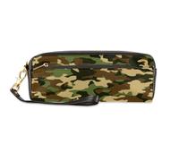 TropicalLife Estuche de piel sintética con diseño de camuflaje abstracto para niños, niñas, hombres, mujeres, bolsa con textura de camuflaje, bolsa para lápices, bolsa con cremallera para artículos de