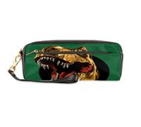 TropicalLife Estuche para lápices de piel sintética con diseño de dinosaurios, para niños, niñas, hombres, mujeres, animales, dinosaurios, bolsa con cremallera, bolsa de maquillaje, color, Talla
