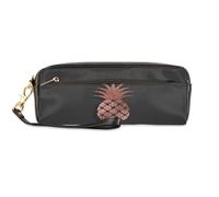 TropicalLife Estuche para lápices de piel sintética con diseño de piña, para niños, niñas, hombres, mujeres, con patrón de piña, bolsa para lápices, bolsa con cremallera, bolsa de papelería y