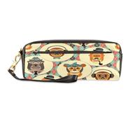 TropicalLife Estuche para lápices de piel sintética con patrón hipster para niños, niñas, hombres, mujeres, bolsa para lápices, bolsa con cremallera para artículos de papelería, cosméticos, bolsas de